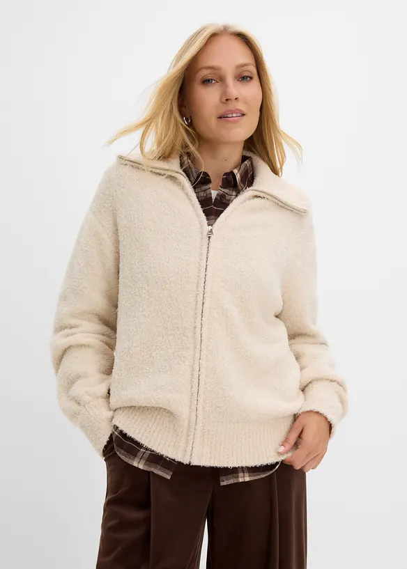 Cardigan boucl&eacute;, bonprix