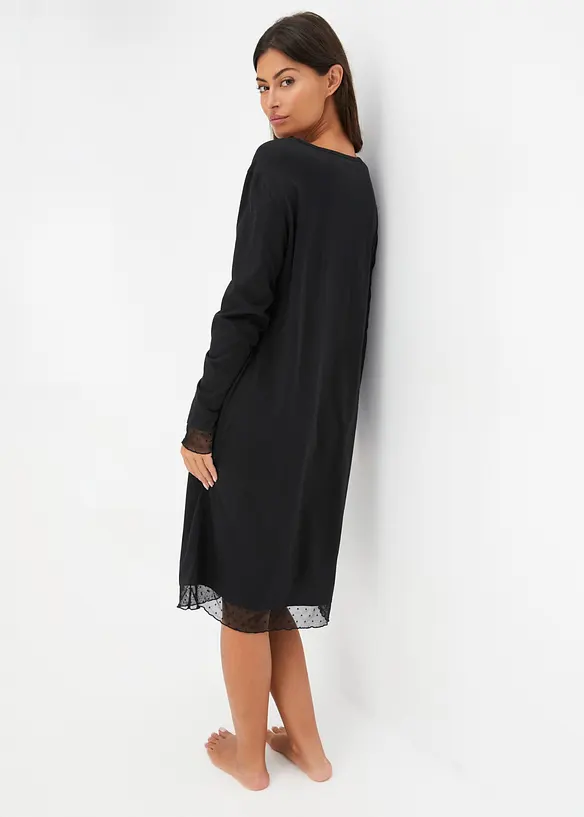 Camicia da notte con inserti in pizzo delicato, bonprix