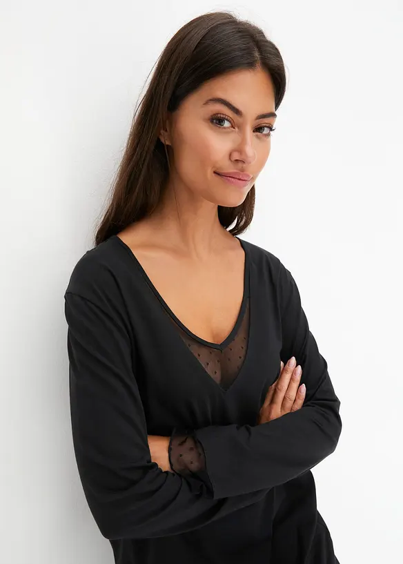 Camicia da notte con inserti in pizzo delicato, bonprix