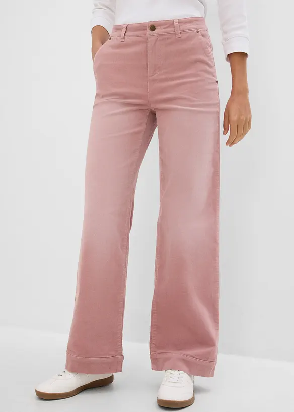 Pantaloni larghi in velluto a coste di misto cotone, bonprix
