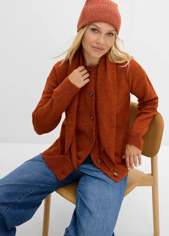 Cardigan con collo a scialle, bonprix