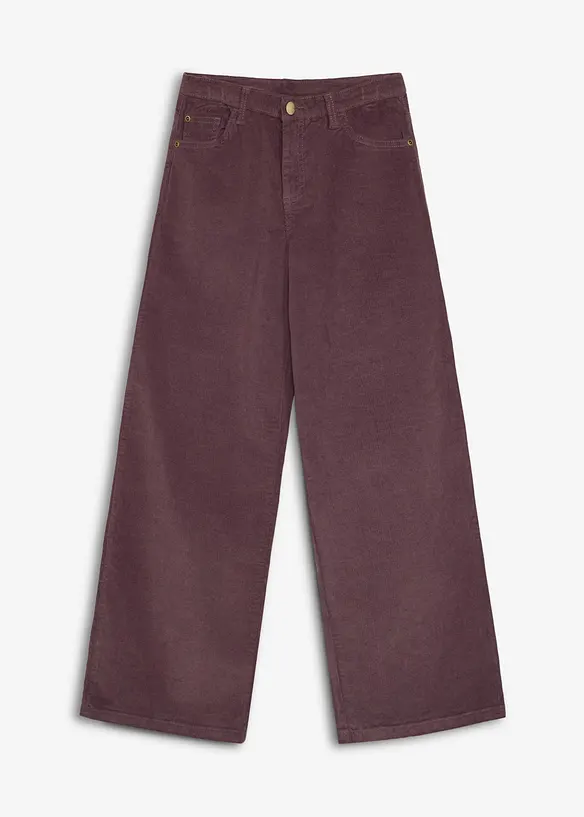 Pantaloni in morbido velluto a coste di cotone biologico elasticizzato, bonprix