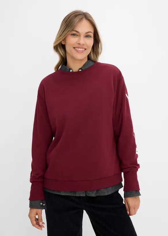 Felpa oversize in misto cotone morbido, bonprix