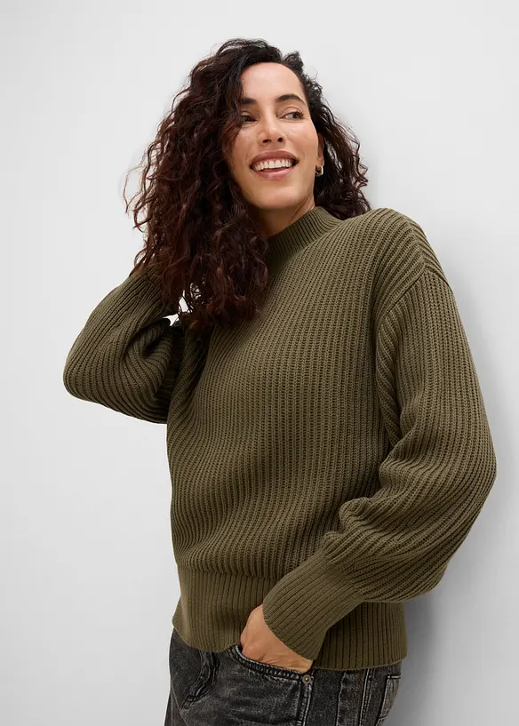 Maglione oversize in puro cotone, bonprix