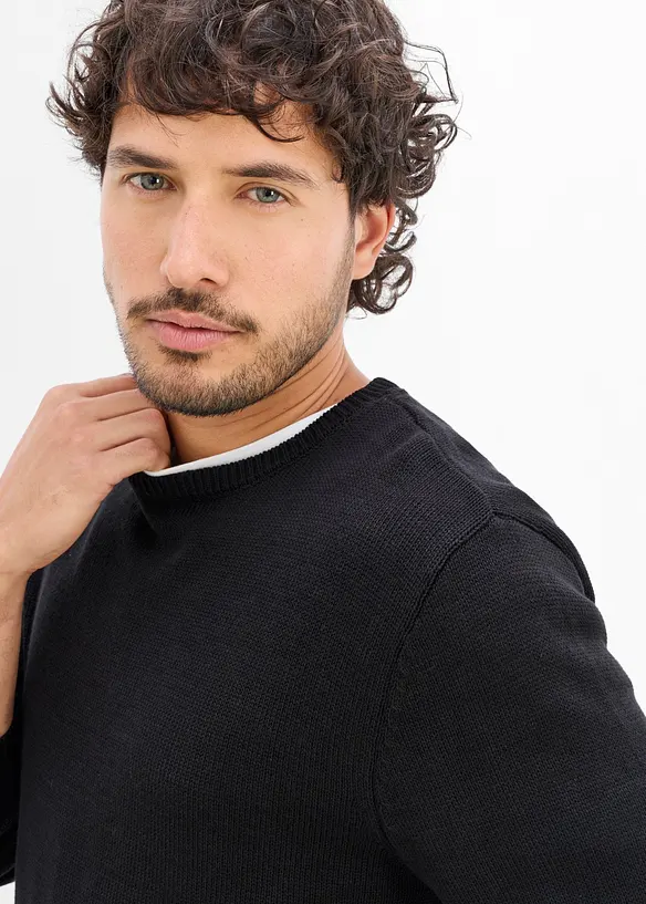Maglione a filato fine con cotone, bonprix