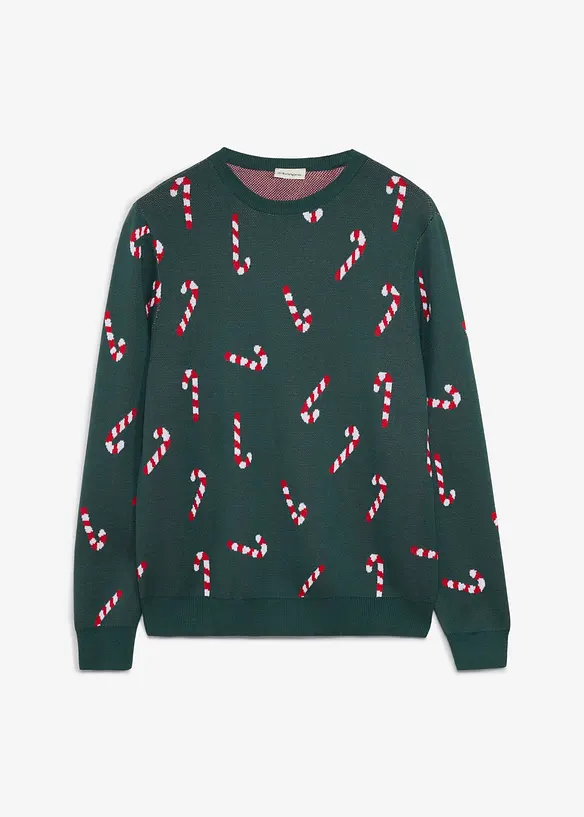 Maglione in filato fine con motivo natalizio, bonprix