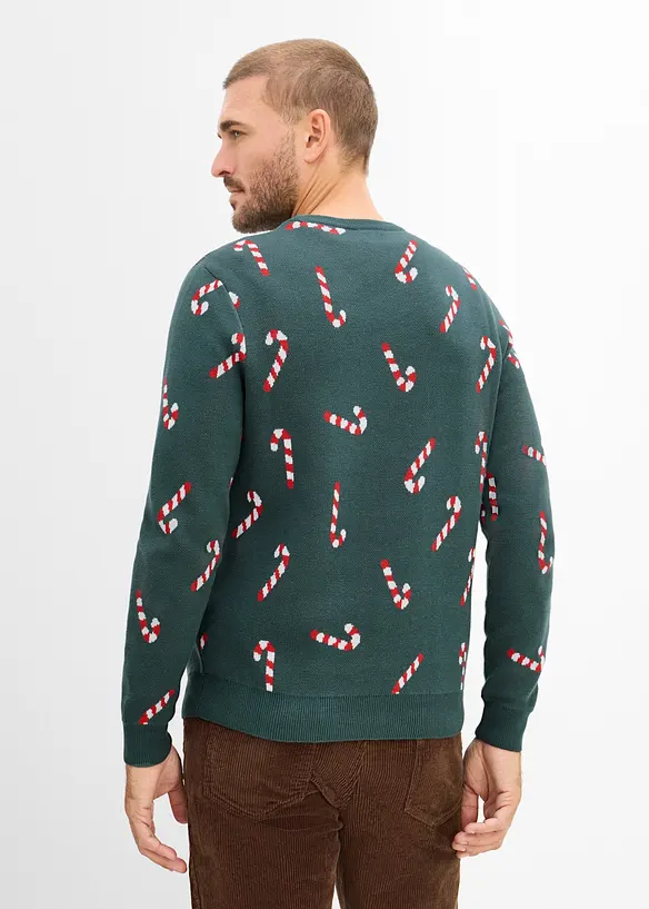 Maglione in filato fine con motivo natalizio, bonprix