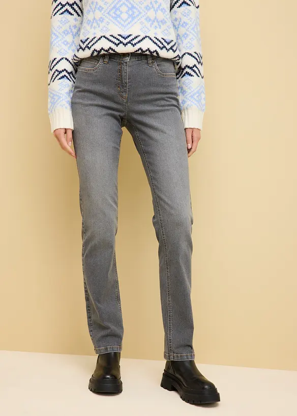 Jeans elasticizzati straight, vita media, bonprix
