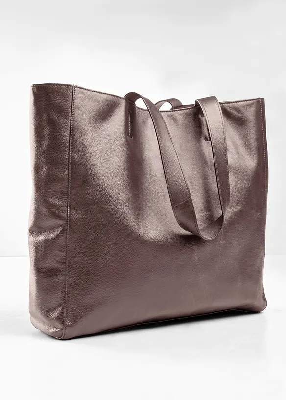 Borsa shopper in pelle XXL, bonprix