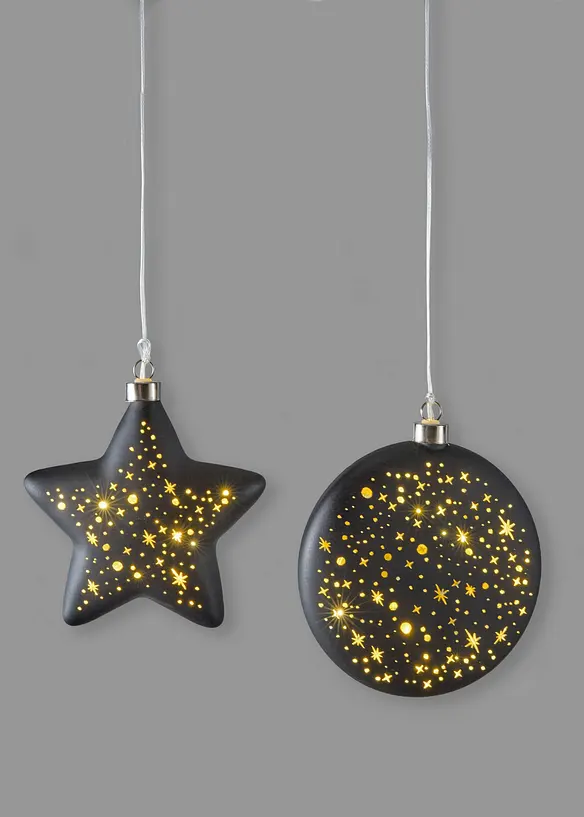 Decorazioni LED a forma di stella e luna (pacco da 2), bonprix