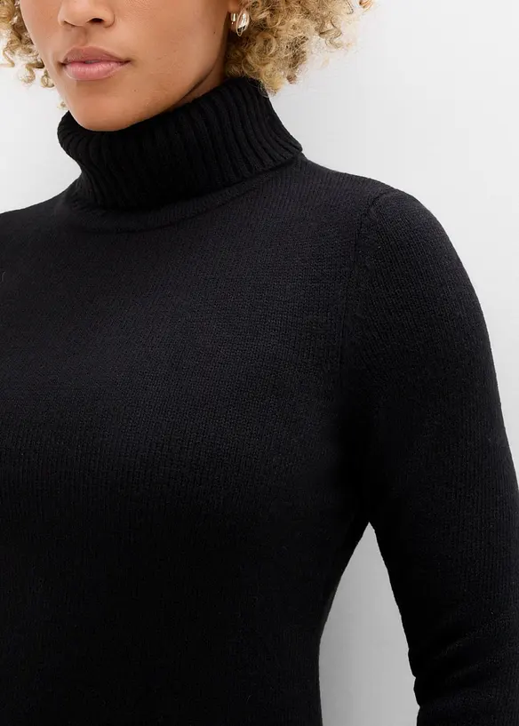 Maglione a collo alto in filato fine, bonprix