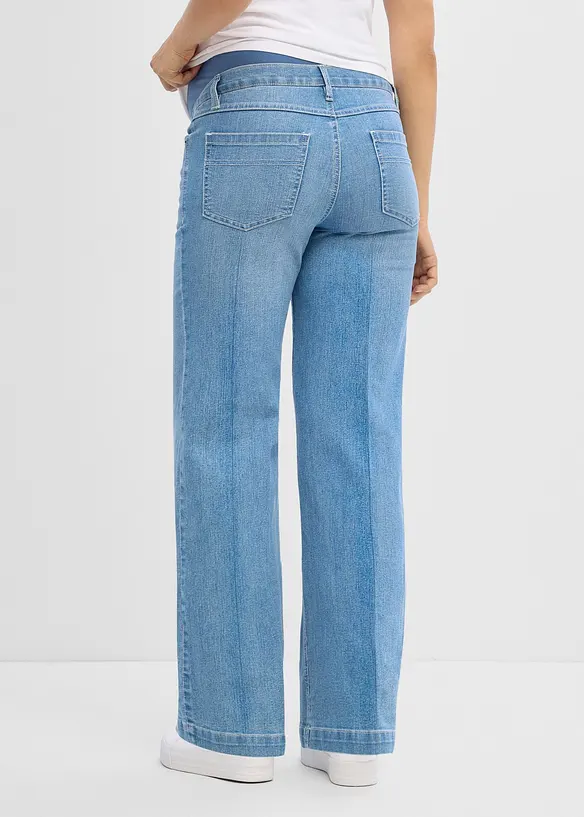 Jeans pr&eacute;maman larghi in denim elasticizzato, full length, bonprix