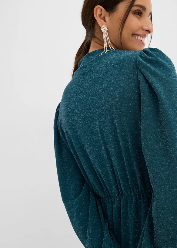 Abito glitterato in interlock compatto, bonprix