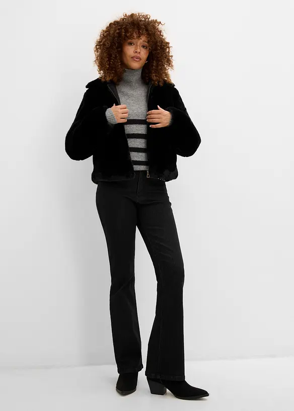 Jeans bootcut, vita alta, bonprix
