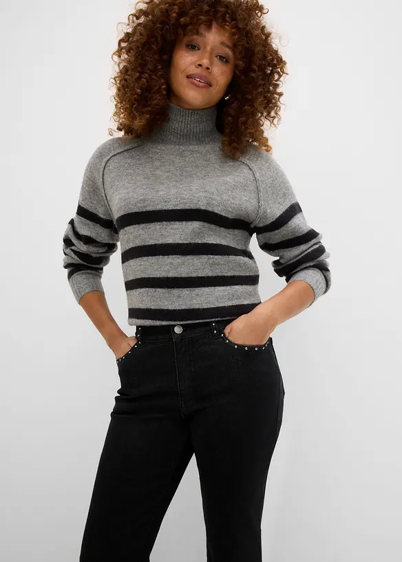 Jeans bootcut, vita alta, bonprix