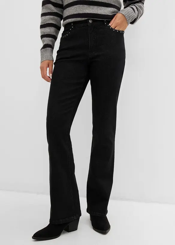 Jeans bootcut, vita alta, bonprix