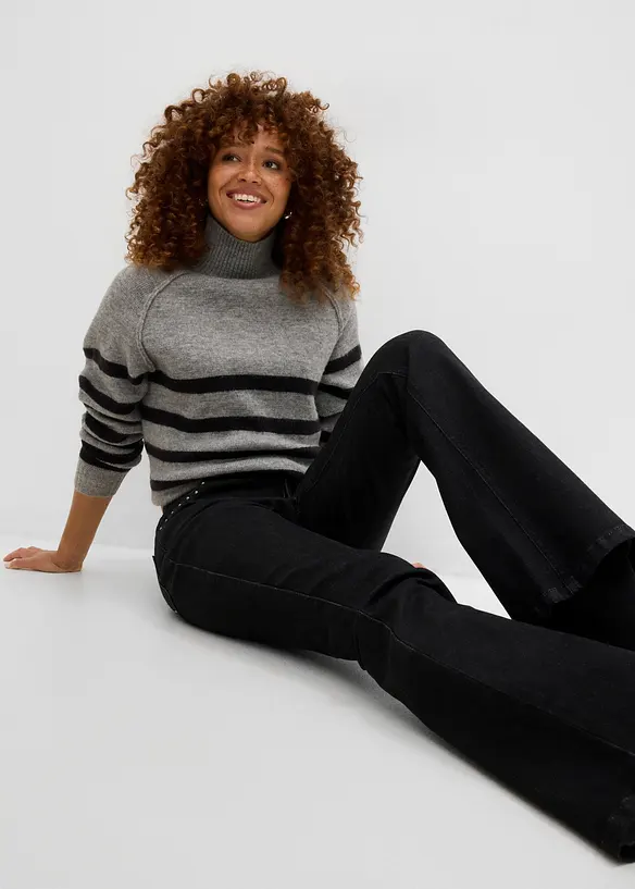 Jeans bootcut, vita alta, bonprix