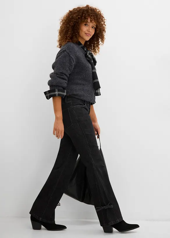 Jeans bootcut, vita alta, bonprix