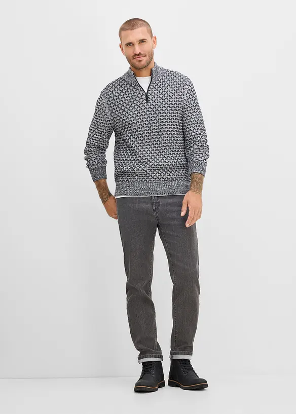 Maglione regular fit con collo alto e zip, bonprix
