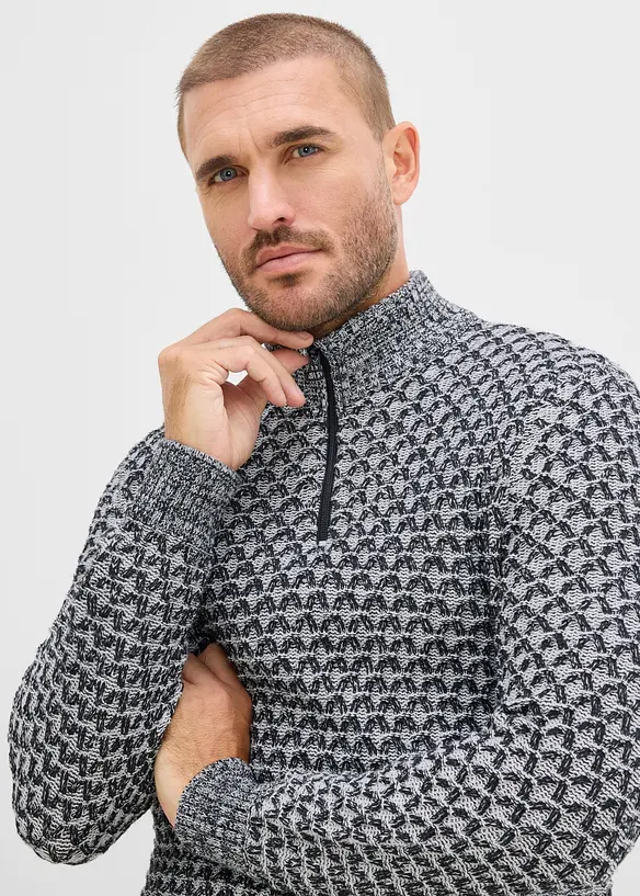 Maglione regular fit con collo alto e zip, bonprix