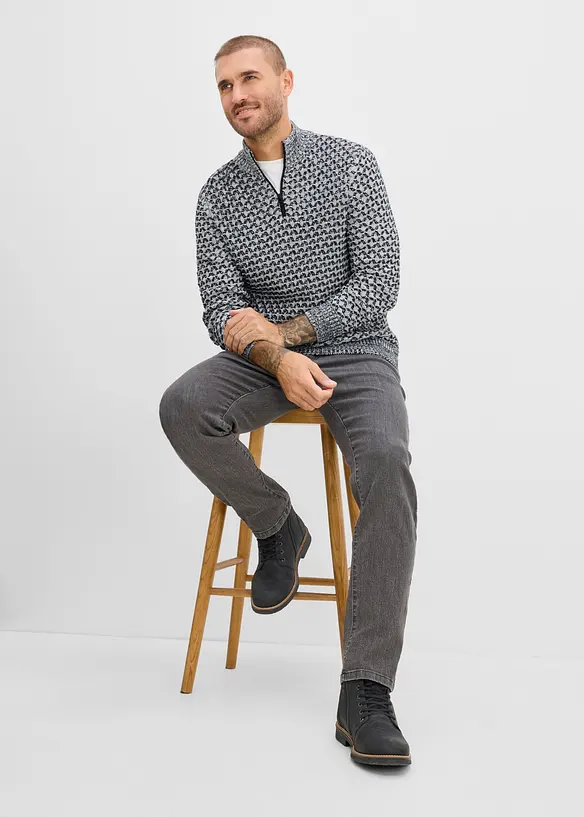 Maglione regular fit con collo alto e zip, bonprix
