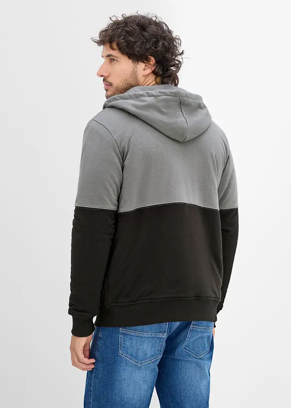 Felpa termica con zip e fodera in pile teddy, bonprix