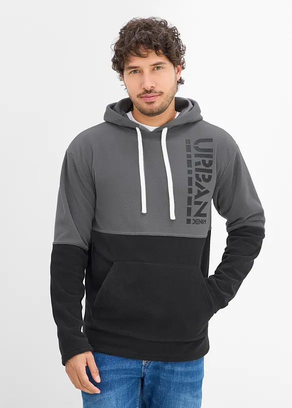 Felpa in pile con cappuccio, bonprix