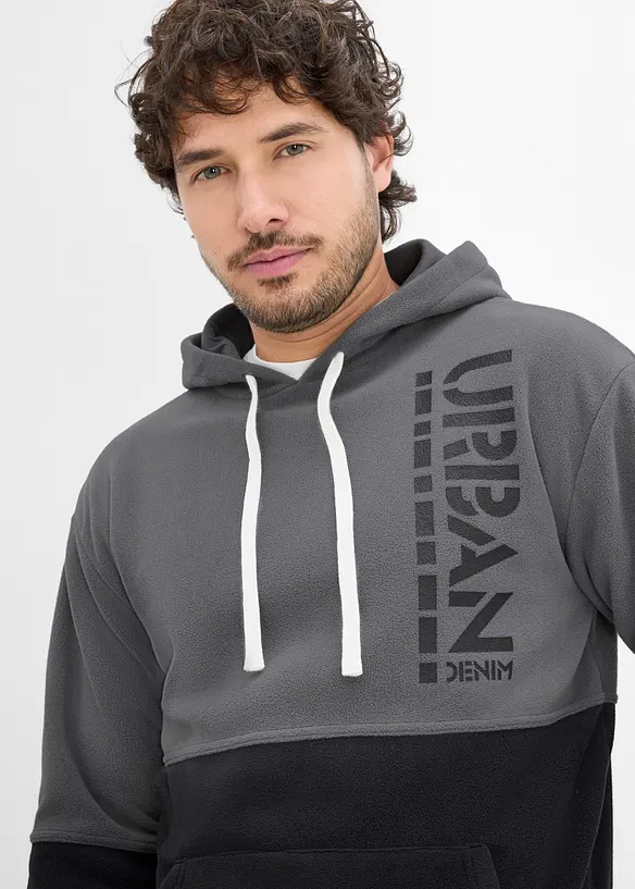Felpa in pile con cappuccio, bonprix
