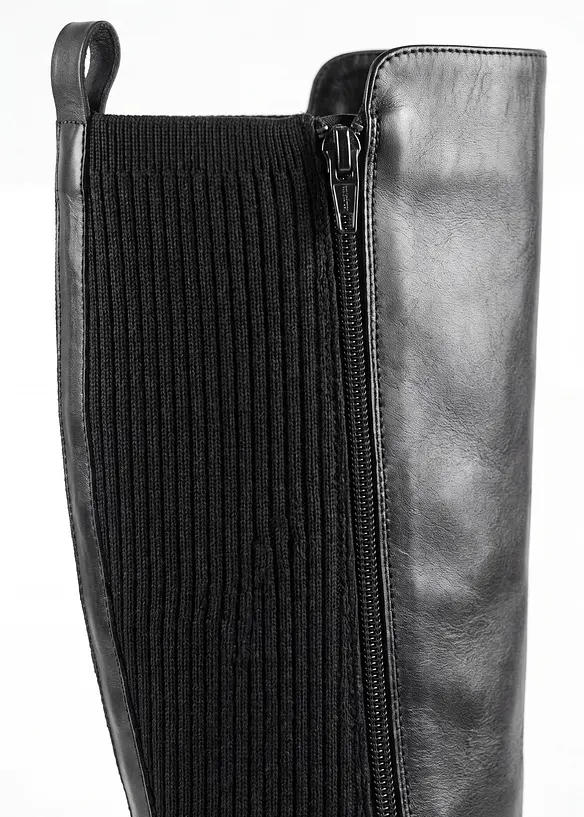 Stivali larghi in pelle, bonprix