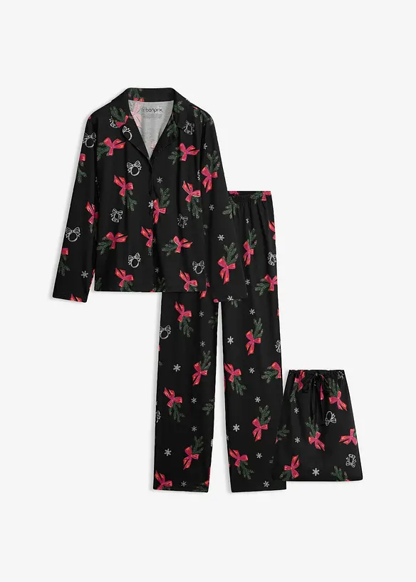 Pigiama in puro cotone con sacchetto regalo, bonprix