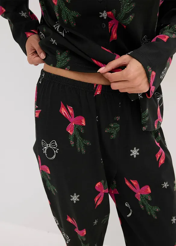 Pigiama in puro cotone con sacchetto regalo, bonprix