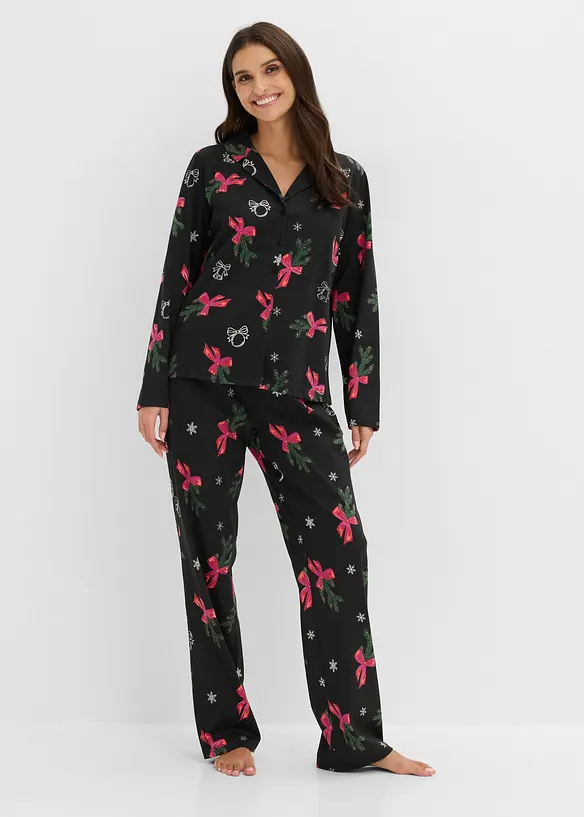 Pigiama in puro cotone con sacchetto regalo, bonprix