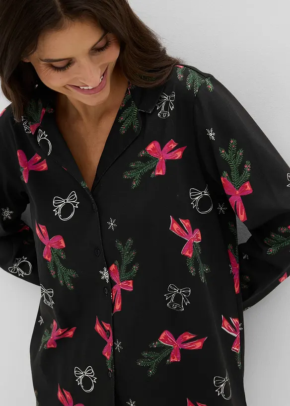 Pigiama in puro cotone con sacchetto regalo, bonprix