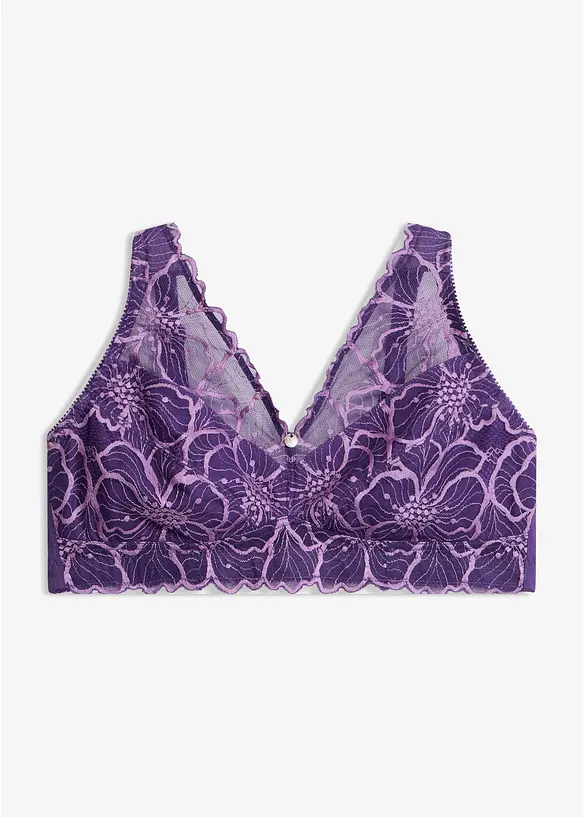 Bralette minimizer con pizzo bicolore, bonprix