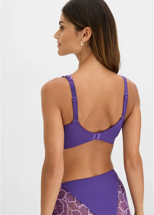 Bralette minimizer con pizzo bicolore, bonprix