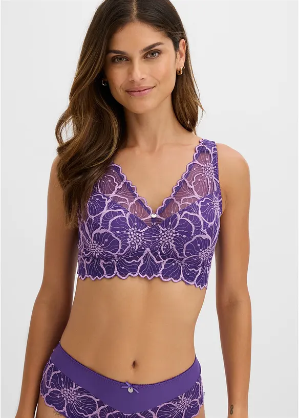 Bralette minimizer con pizzo bicolore, bonprix