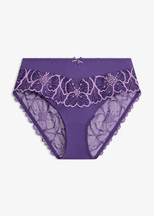 Slip alto con pizzo bicolore, bonprix
