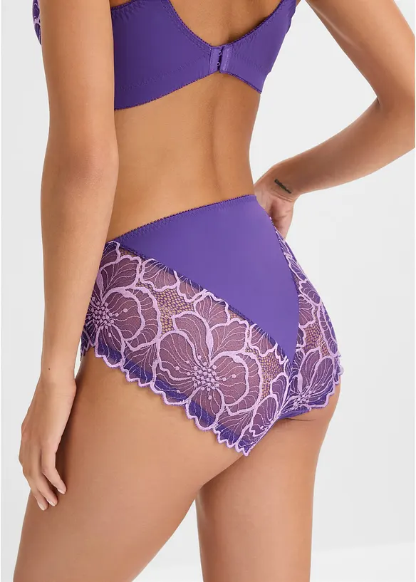 Slip alto con pizzo bicolore, bonprix