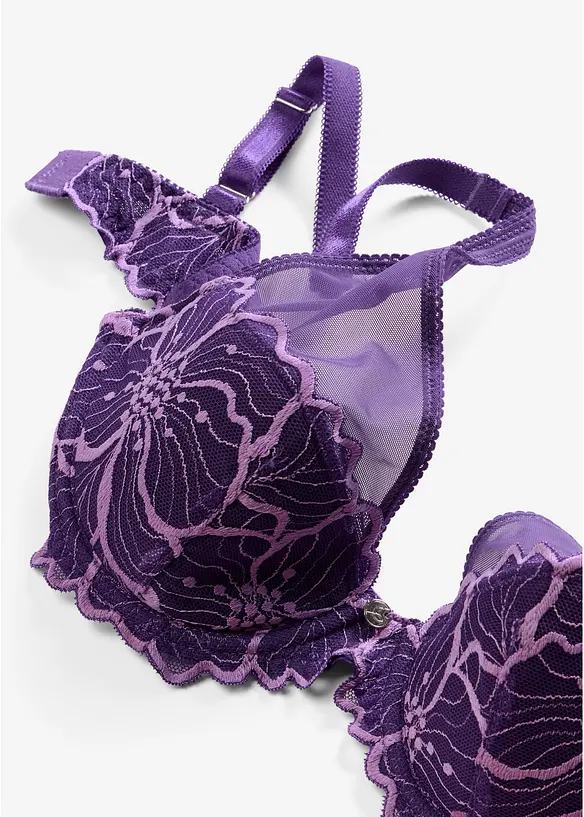 Reggiseno con coppe preformate e pizzo bicolore, bonprix