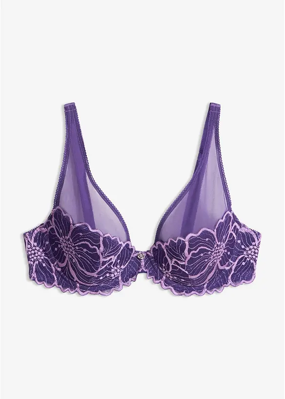 Reggiseno con coppe preformate e pizzo bicolore, bonprix