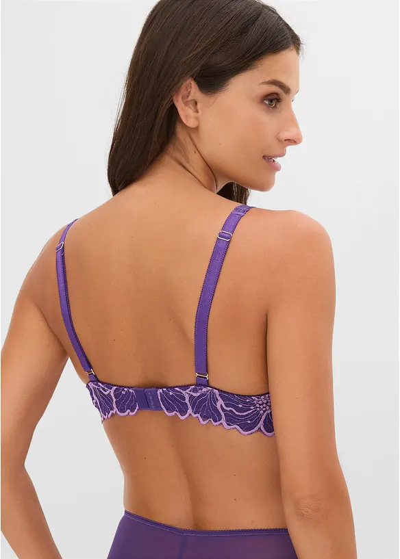 Reggiseno con coppe preformate e pizzo bicolore, bonprix