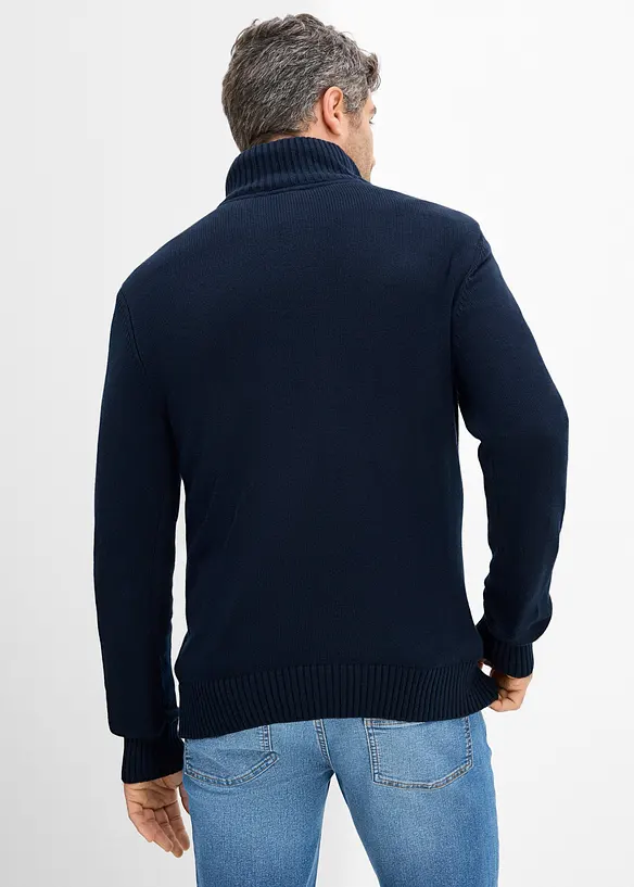 Maglione con collo alto e zip, regular fit, bonprix