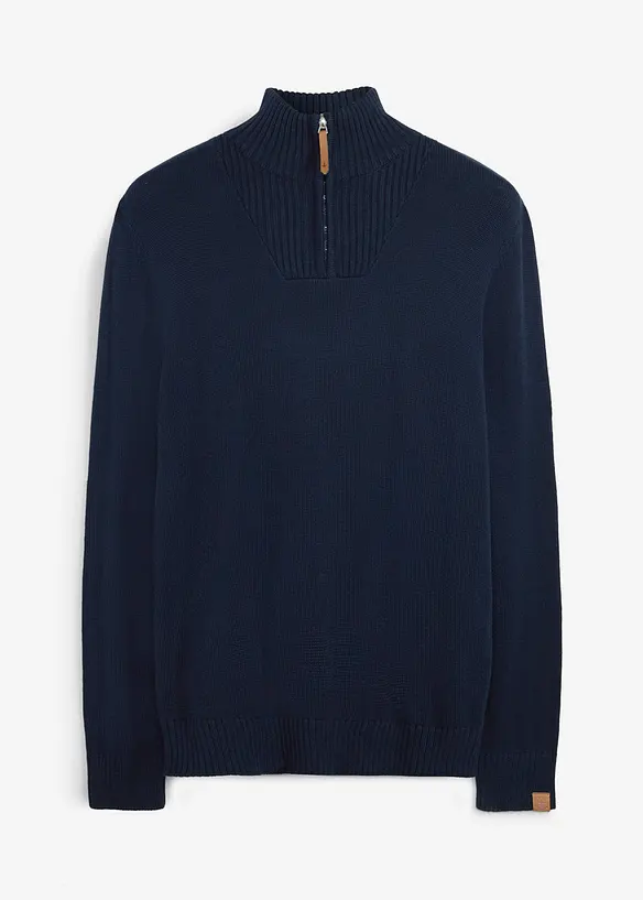 Maglione con collo alto e zip, regular fit, bonprix