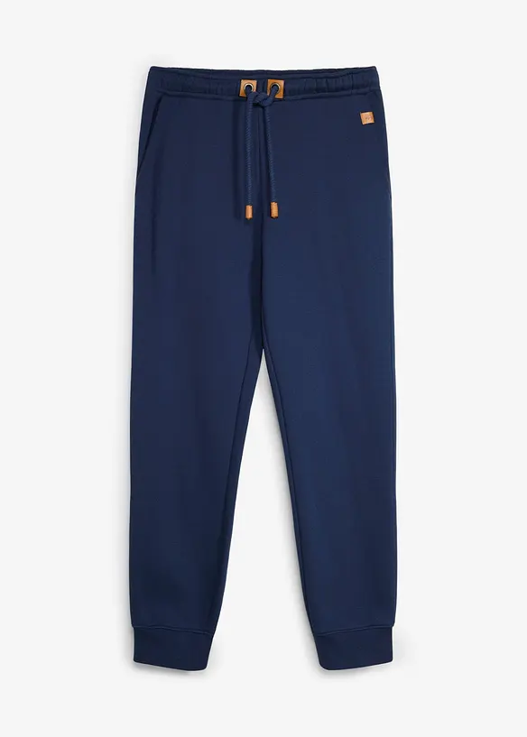 Pantaloni da jogging pesanti con dettagli in PU, bonprix