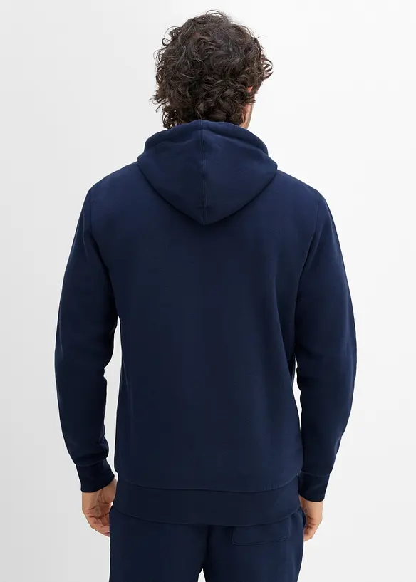 Felpa pesante con zip e dettagli in PU, bonprix