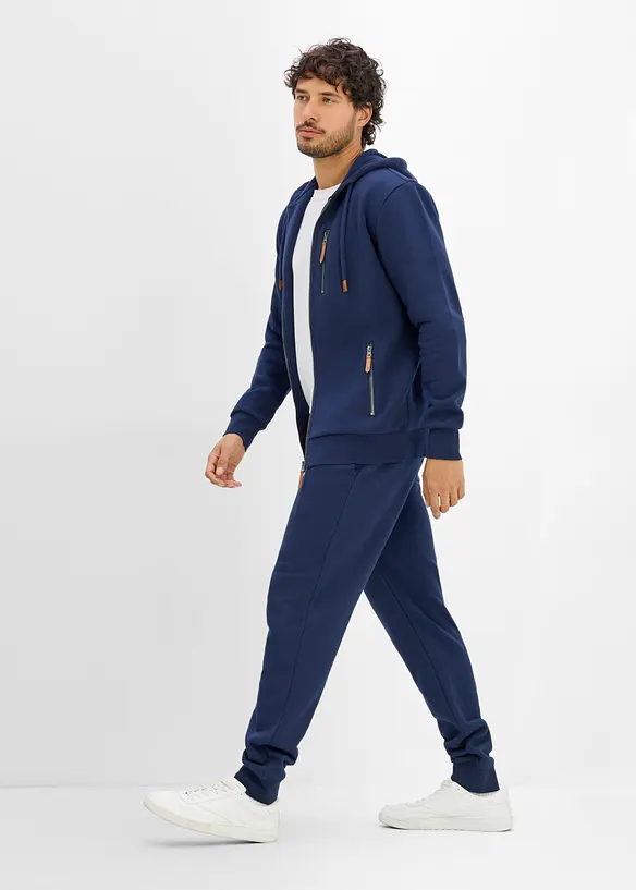 Pantaloni da jogging pesanti con dettagli in PU, bonprix