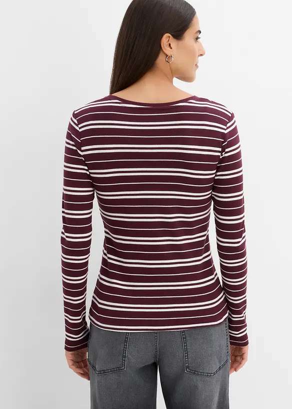 Maglia a maniche lunghe in misto cotone biologico elasticizzato (pacco da 2), bonprix