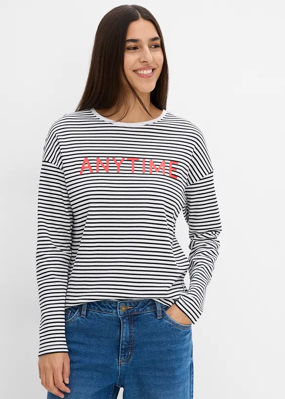 Maglia a maniche lunghe in puro cotone biologico, bonprix