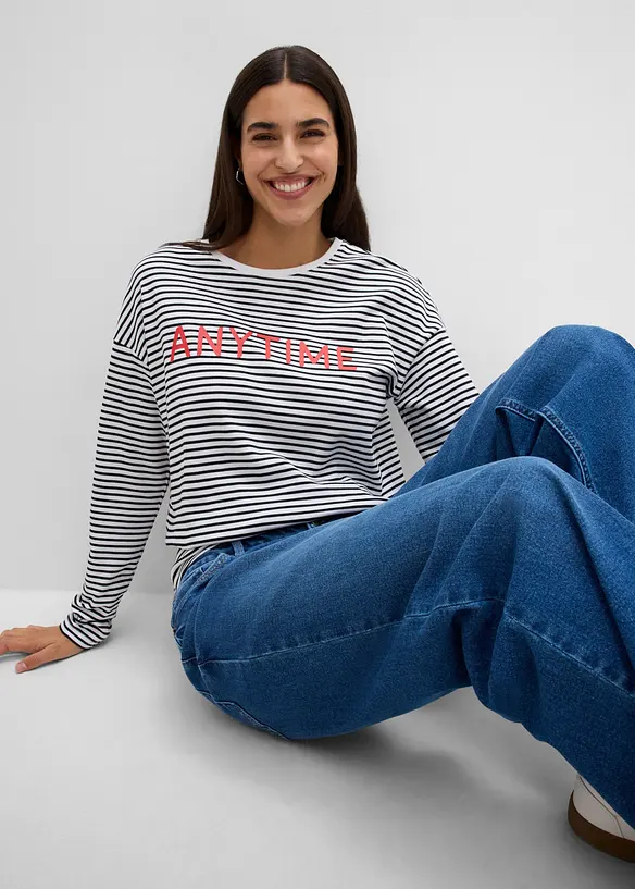 Maglia a maniche lunghe in puro cotone biologico, bonprix
