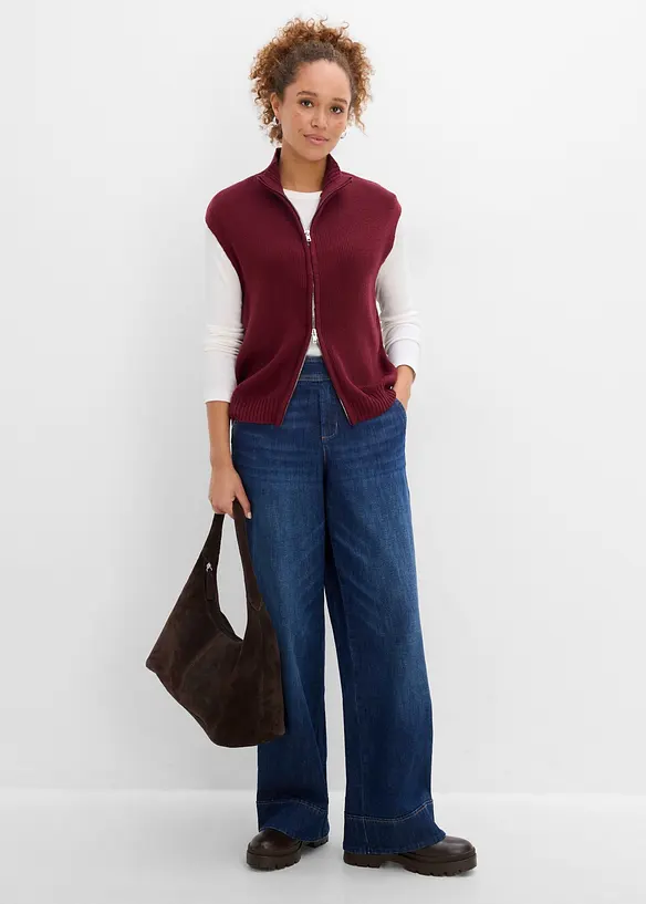 Gilet in maglia di misto cotone, bonprix